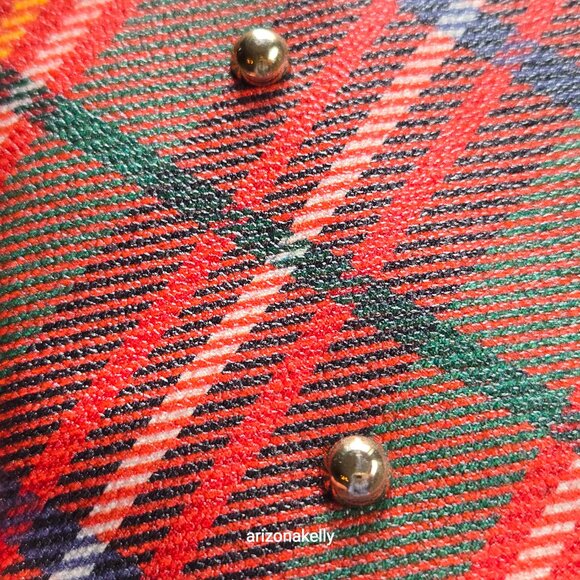 UNUSED Dooney & Bourke Plaid Leather Tote Bag Shopper With Dustbag - Picture 4 of 16